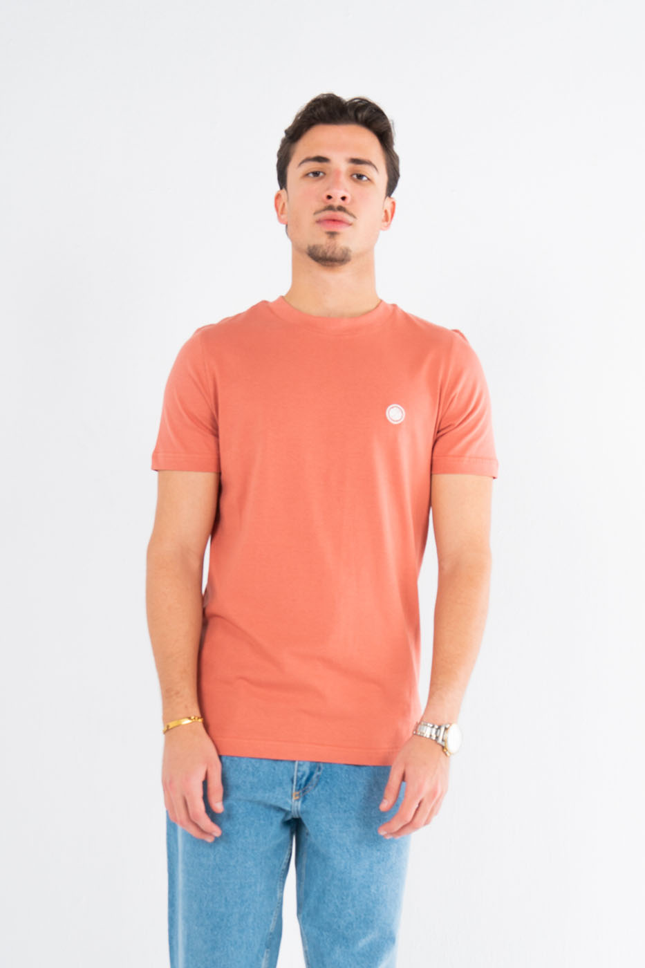Basic T-Shirt Short Sleeved In Orange – Pretty Green thumbnail