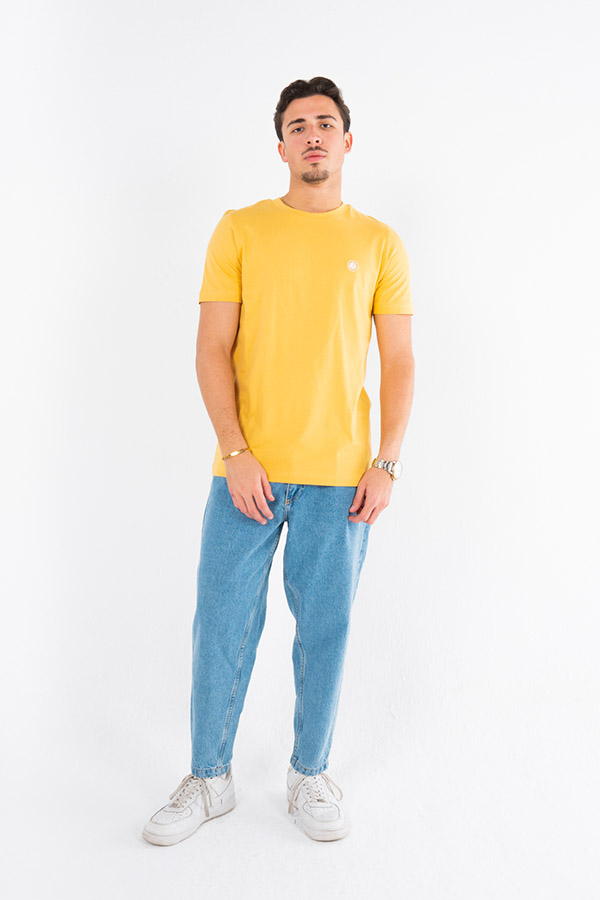 Basic T-Shirt Short Sleeved In Yellow – Pretty Green thumbnail
