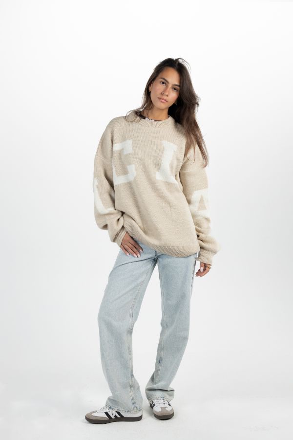 Ucla Oversized Sweater In Beige - Dress Code