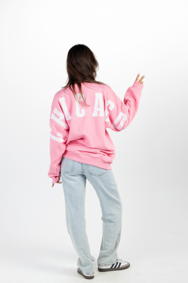 Chicago Oversized Crewneck In Hot Pink – FYI thumbnail