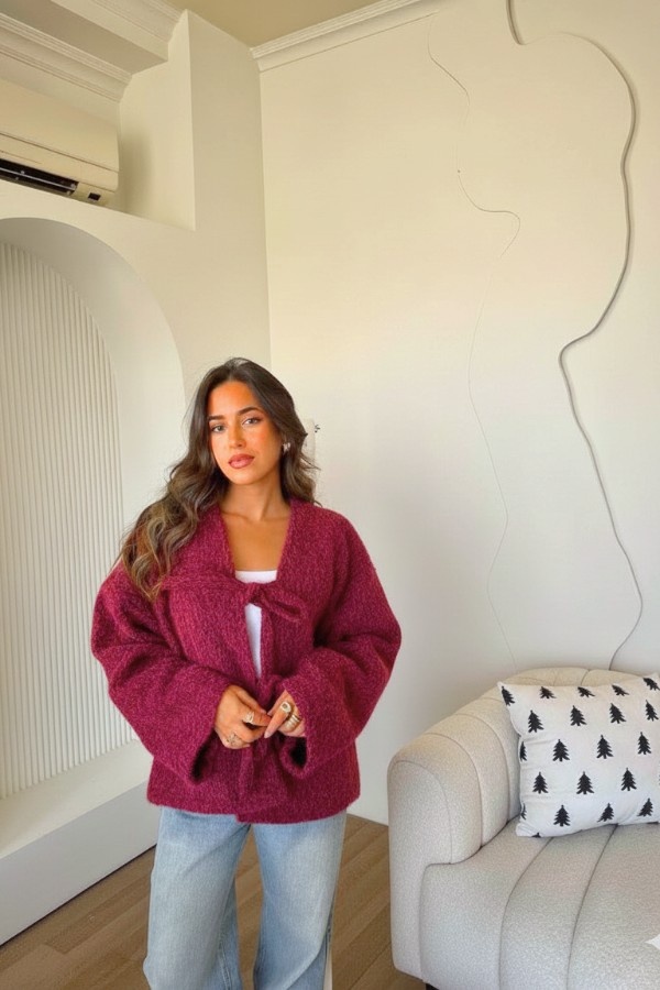 Bow Burgundy Jacket thumbnail