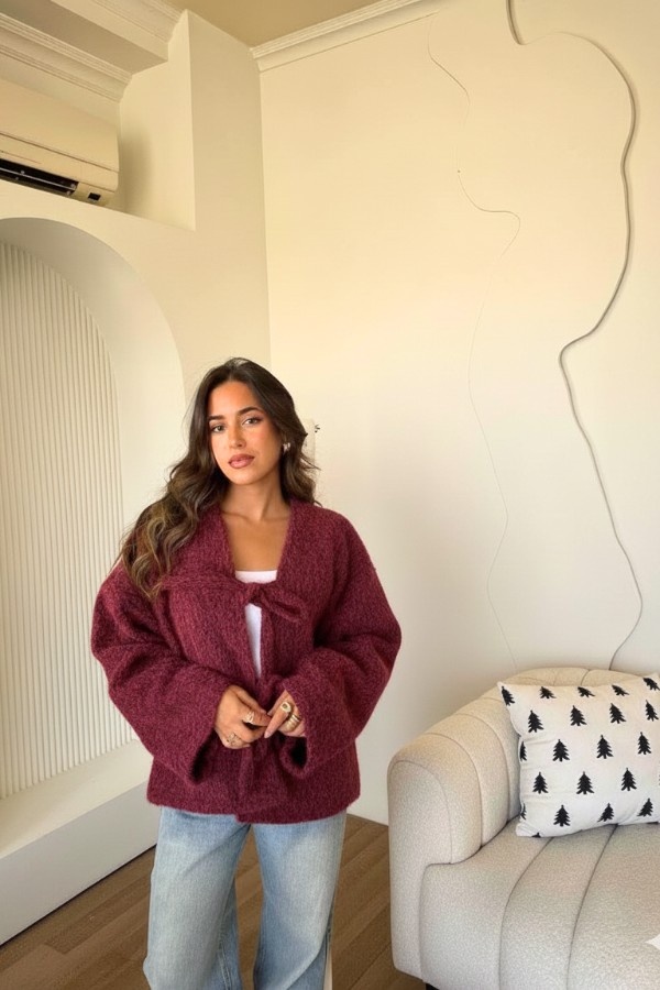 Bow Burgundy Jacket thumbnail