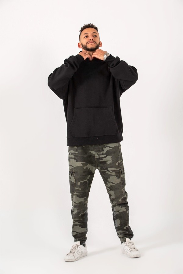Over Sized Hoodie In Black thumbnail