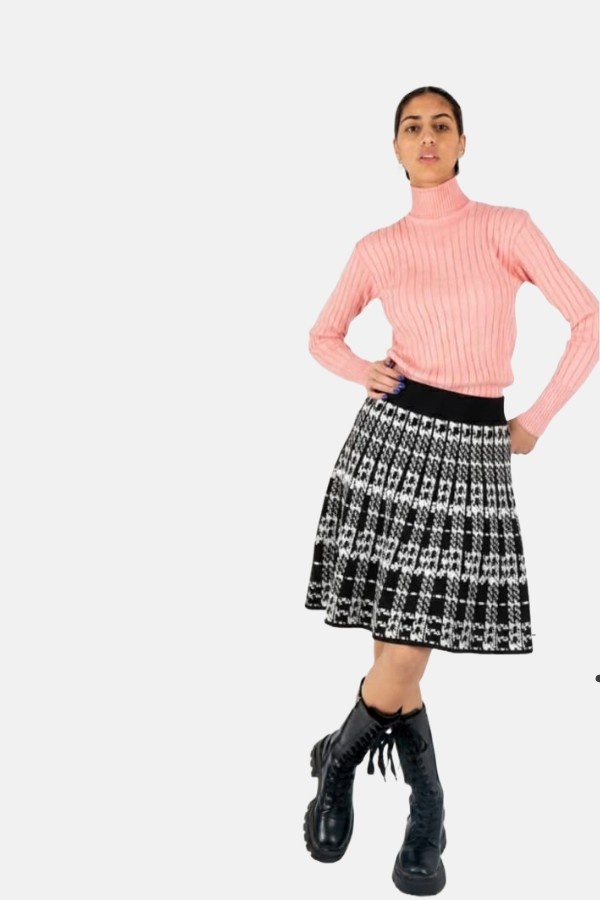 Black & White Checkered Skirt thumbnail