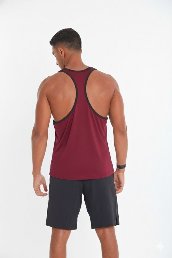 Black lining Tank Top In Burgundy thumbnail