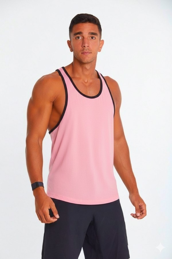 Black lining Tank Top In Pink thumbnail