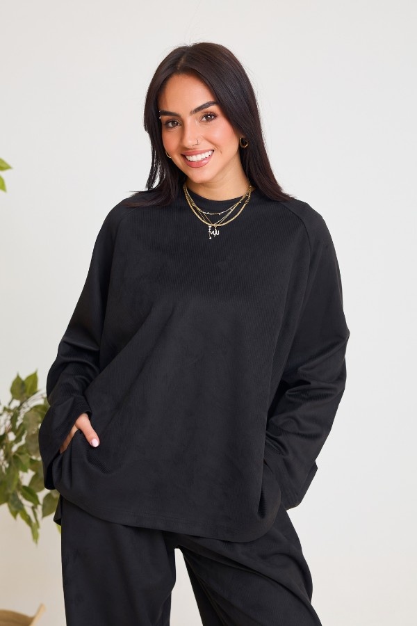 Oversized Ribbed Black Set thumbnail