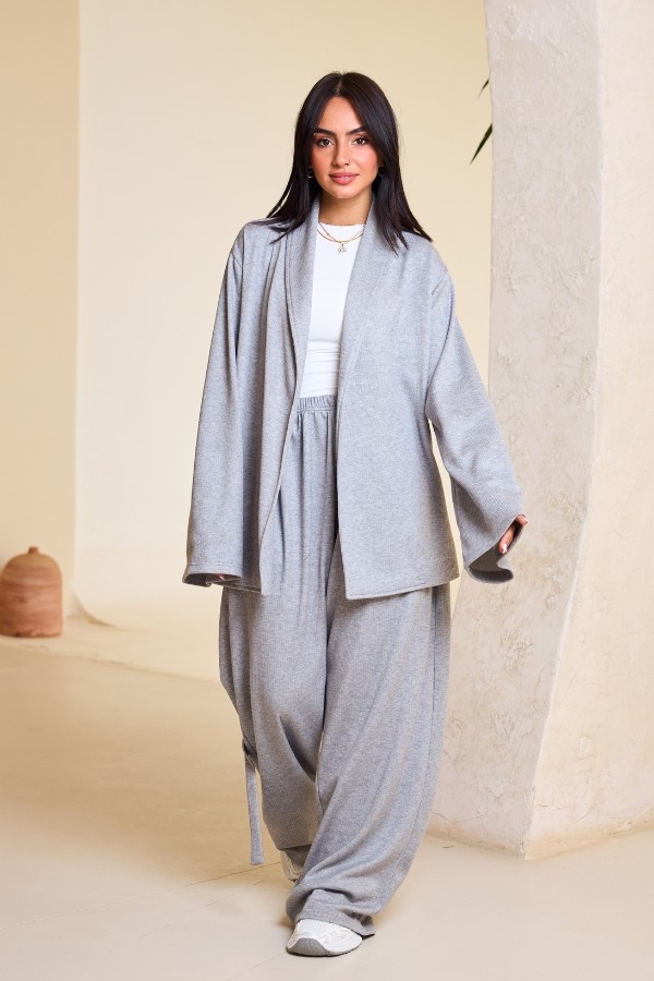 Comfy Kimono Set In Grey thumbnail