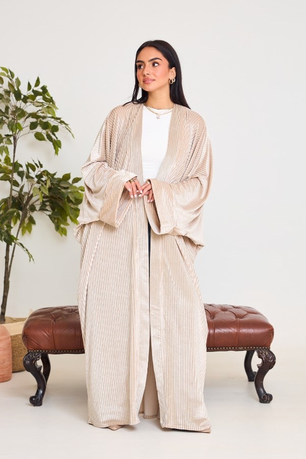 Beige Velvet Kaftan thumbnail
