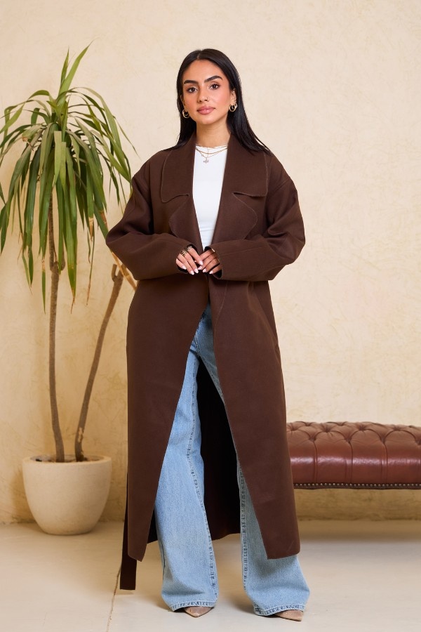Long Oversized Brown Coat thumbnail
