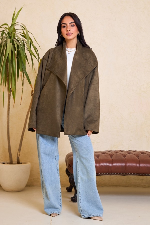 Big Collar Olive Green Jacket thumbnail