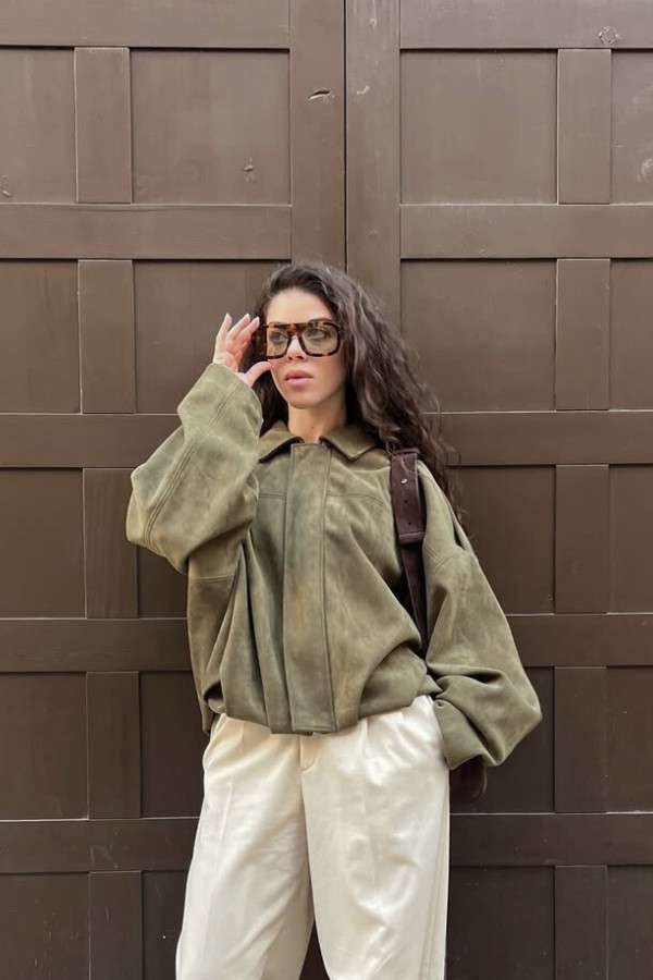 Olive Suede Jacket thumbnail