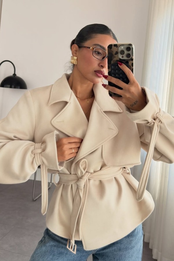 Oversized Suede Trench Coat thumbnail