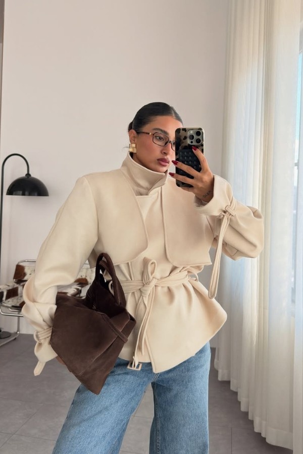 Oversized Suede Trench Coat thumbnail