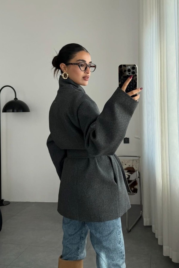Classic Tied Up Grey Coat thumbnail